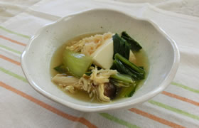 ホタテのあんかけ湯豆腐