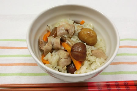秋の味覚の炊き込みごはん