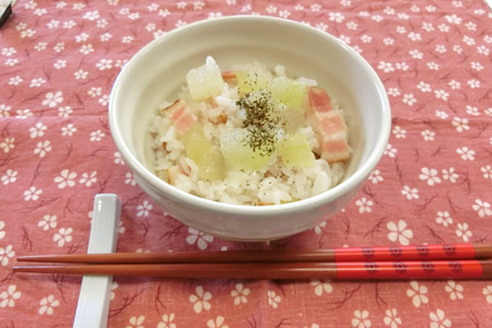冬瓜とベーコンの炊き込みご飯