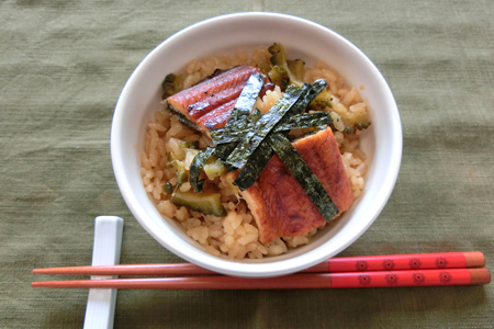 うなぎとゴーヤの炊き込みご飯