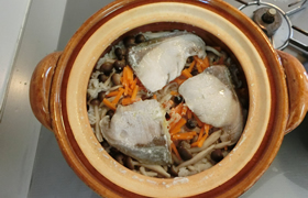 ぶりのミルク炊き込みご飯