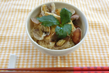 殻付きあさりの炊き込みご飯