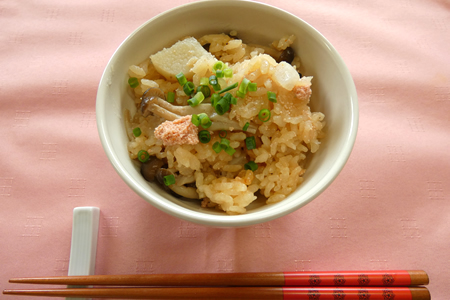 長芋と明太子の炊き込みご飯