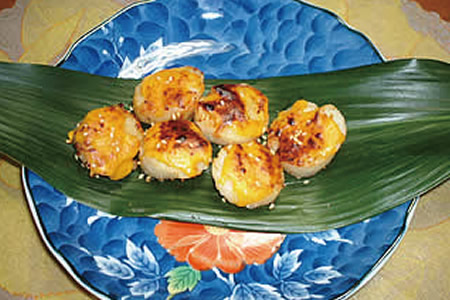 ホタテ黄身あん焼き
