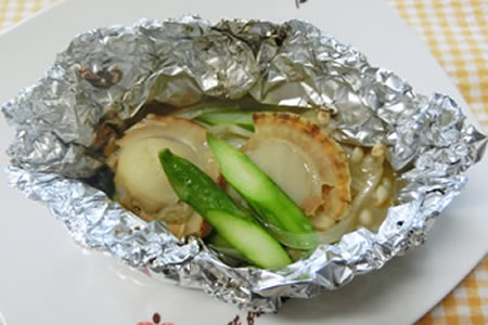 ホタテバターのホイル包み焼き