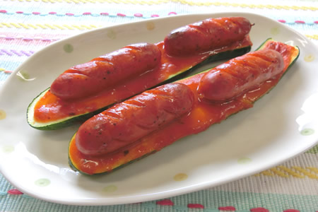 ソーセージとズッキーニのグリル