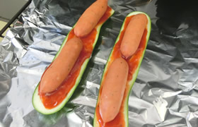 ソーセージとズッキーニのグリル