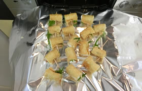 油揚げの大葉チーズ包み焼き