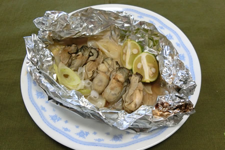 牡蠣のバター風味焼き