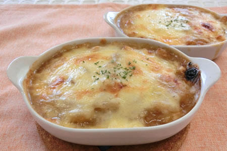 お餅でオニオングラタン