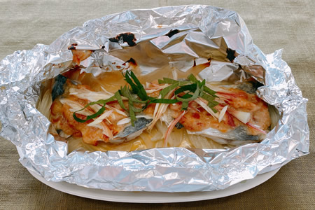 あじの梅味噌ホイル焼き