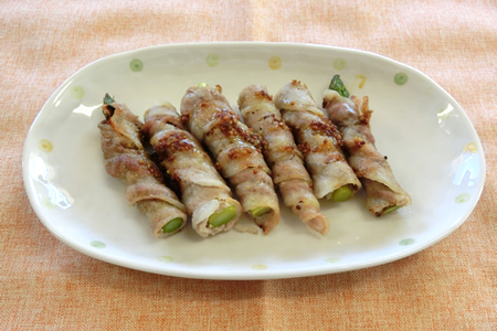 アスパラの肉巻き～粒マスタード～