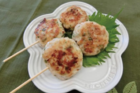 豆腐と青じそ入り♪塩つくね