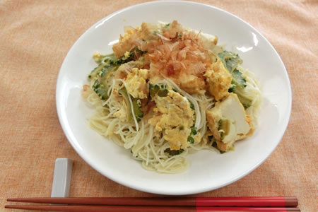 ゴーヤと厚揚げのそうめんチャンプルー