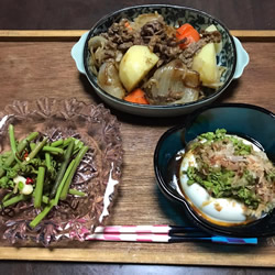 蕨の塩昆布ニンニク