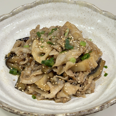 豚バラとなすの黒酢炒め